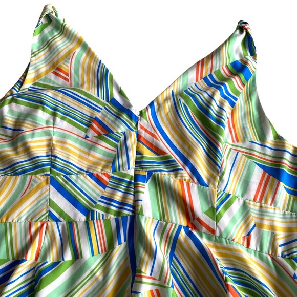 Maggy London Striped Twist Strap Midaxi Dress Sz 22W Colorful Artsy - Picture 6 of 13
